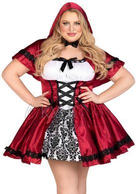 Еротичний костюм Червоної шапочки Leg Avenue Gothic Red Riding Hood 1X&ndash;2X, сукня, накидка 107146 фото