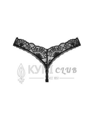 Мереживні стрінги Obsessive Donna Dream thong XL/2XL Black, низька посадка 106643 фото