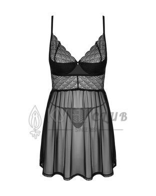 Еротичний комплект Obsessive Chemeris babydoll & thong XS/S, пеньюар та стрінги 107769 фото