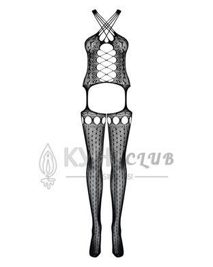 Бодістокінг Obsessive Bodystocking G313 S/M/L, шнурівка, геометричний декор 105221 фото