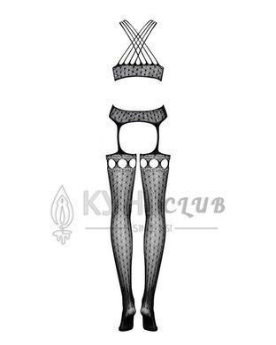 Бодістокінг Obsessive Bodystocking G313 S/M/L, шнурівка, геометричний декор 105221 фото