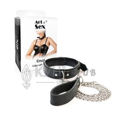 Нашийник з повідцем з екошкіри Art of Sex - Leash and Collar Emoji 109562 фото