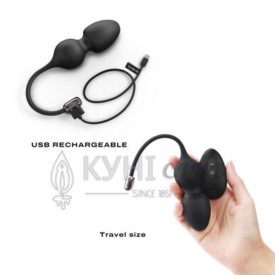 Вагінальні кульки Dorcel LOVE BALLS BLACK, вібрації та рухи внутрішньої кульки, пульт ДК 105333 фото