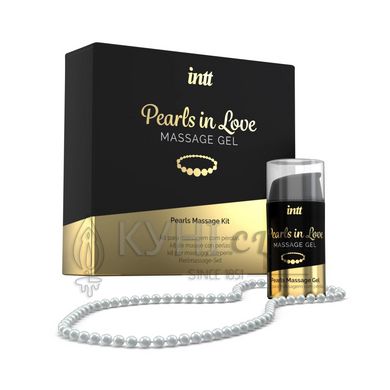 Набір для перлинного масажу Intt Pearls in Love: намисто та силіконовий масажний гель 100981 фото