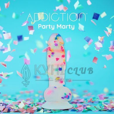Фалоімітатор з конфетті ADDICTION - PARTY MARTY 7.5&Prime;I, 19 см, Конфетті 102416 фото