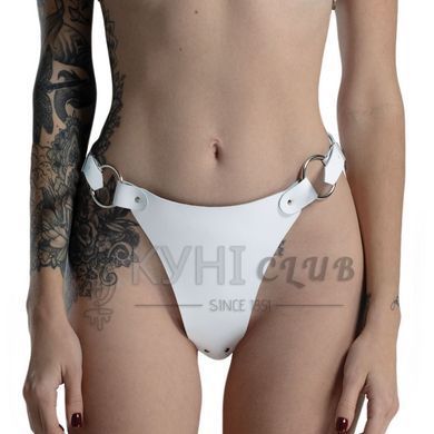 Трусики з натуральної шкіри Feral Feelings - String Bikini White 107441 фото