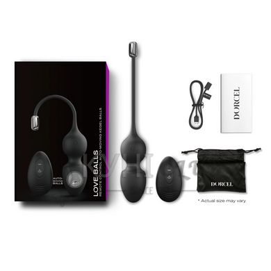 Вагинальные шарики Dorcel LOVE BALLS BLACK, вибрации и движения внутреннего шарика, пульт ДУ 105333 фото