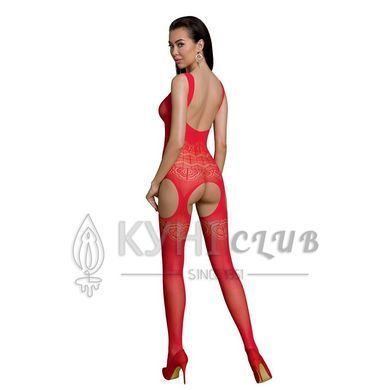 Бодістокінг Passion ECO BS005 red, щільний, відкритий доступ, імітація підв&rsquo;язок 104995 фото