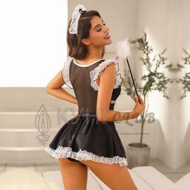 Еротичний костюм покоївки JSY &laquo;Сяйлива Агата&raquo; One Size, боді, спідниця, обруч, мітелка 108394 фото