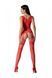 Бодістокінг з плетінням на грудях Passion BS099 One Size, red, відкритий доступ, імітація підв&rsquo;язок 106956 фото 2