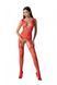Бодістокінг з плетінням на грудях Passion BS099 One Size, red, відкритий доступ, імітація підв&rsquo;язок 106956 фото 1