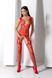 Бодістокінг з плетінням на грудях Passion BS099 One Size, red, відкритий доступ, імітація підв&rsquo;язок 106956 фото 8