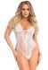 Мереживне боді Leg Avenue Floral lace thong teddy White, шнурівка на грудях, one size 105977 фото 1