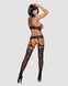 Бодістокінг Obsessive Bodystocking G313 S/M/L, шнурівка, геометричний декор 105221 фото 4