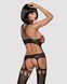 Бодістокінг Obsessive Bodystocking G313 S/M/L, шнурівка, геометричний декор 105221 фото 2