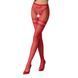Сітчасті колготки з відкритим доступом Passion S015 One Size, Red, імітація панчіх і трусиків 100798 фото 1