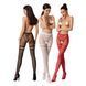 Сітчасті колготки з відкритим доступом Passion S015 One Size, Red, імітація панчіх і трусиків 100798 фото 3