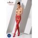 Сітчасті колготки з відкритим доступом Passion S015 One Size, Red, імітація панчіх і трусиків 100798 фото 2