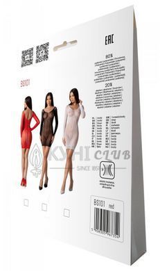 Напівпрозора мінісукня Passion BS101 One Size, red, рукави-мітенки 106962 фото