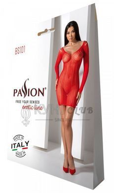 Напівпрозора мінісукня Passion BS101 One Size, red, рукави-мітенки 106962 фото