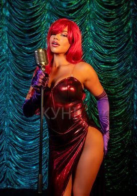 Эротическое платье Leg Avenue Shimmer bodysuit with skirt M 107203 фото