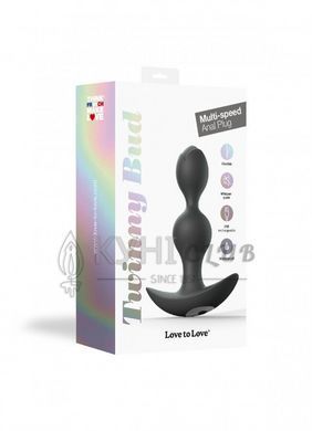 Анальний стимулятор, гнучкий з вібрацією Love To Love TWINNY BUD Black 102727 фото