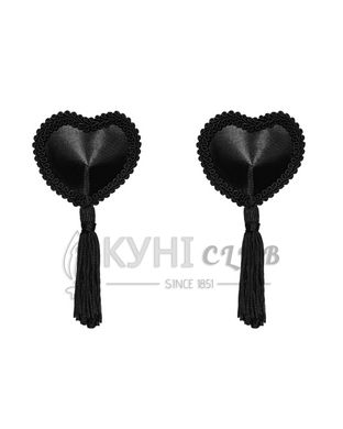 Еротичні наклейки на соски з пензликами Obsessive Tassel nipple covers black 105296 фото