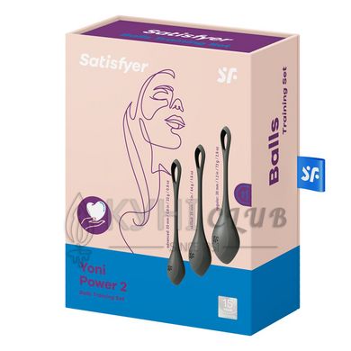 Набір йоні намистин Satisfyer Yoni Power 2 Black, діаметр 2-2,5-3см, маса 22-44-73 г 103449 фото