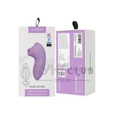 Вакуумний стимулятор Svakom Pulse Lite Neo Lavender, керується зі смартфона 105310 фото
