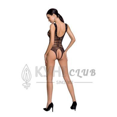 Бодистокинг с доступом Passion BS086 black, вертикальная сетка, вырез на спинке 104334 фото