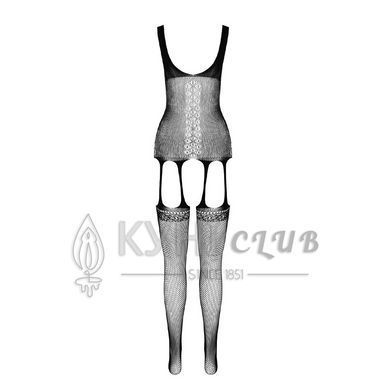 Бодістокінг Passion ECO BS007 red, з доступом, силуетний малюнок, імітація підв&rsquo;язок 105001 фото