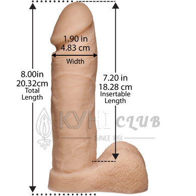 Фаллоимитатор Doc Johnson Platinum TRUSKYN - The Tru Ride 8 Inch, диаметр 4,8см, двухслойный силикон 109222 фото