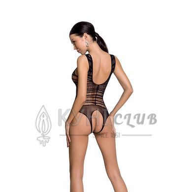 Бодистокинг с доступом Passion BS086 black, вертикальная сетка, вырез на спинке 104334 фото
