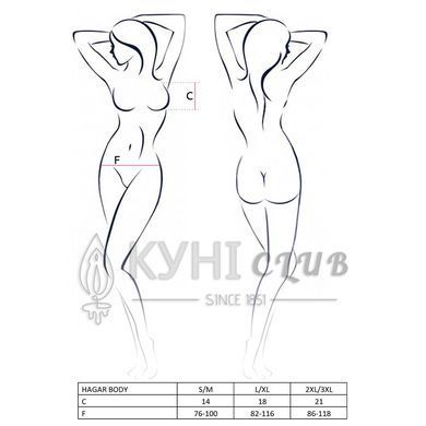 Боди монокини HAGAR BODY black S/M - Passion Exclusive 100776 фото