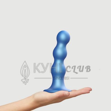 Насадка для страпона Strap-On-Me Dildo Plug Balls Blue Metallic L 107016 фото