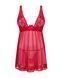 Прозрачная сорочка бэби-долл Obsessive Lacelove babydoll & thong M/L Red, кружево, стринги 106649 фото 3