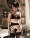 Комплект Obsessive Lobellis 3-pcs set, M/L, черный, лиф с мягкой чашкой, стринги, пояс для чулок 109973 фото 6