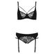 Комплект білизни Passion PAULINE SET L/XL, black, стрепи, ліф, стрінги і пояс для панчох 109518 фото 6