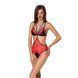 Полупрозрачное боди с кружевом Passion PEONIA BODY L/XL red 106330 фото 1