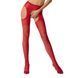 Колготки-бодістокінги з відкритим доступом Passion S017 One Size, Red, імітація панчіх та пояса 100804 фото 1