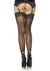 Панчохи зі швом та стразами Leg Avenue Stockings Rhinestone backseam, мереживна резинка, one size 105889 фото