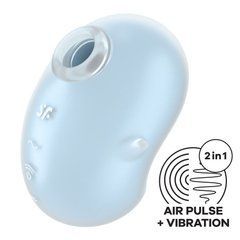 Вакуумний кліторальний стимулятор з вібрацією Satisfyer Cutie Ghost Blue 109758 фото