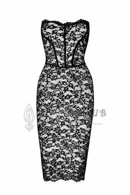 Сукня Noir Handmade F301 Catalyst, XL, black, міді, мереживо, відкриті плечі, шнурівка на спині 108244 фото