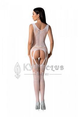 Бодістокінг з плетінням на грудях Passion BS099 One Size, white, відкритий доступ, імітація підв&rsquo;язо 106957 фото