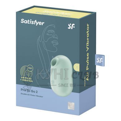 Вакуумний стимулятор із вібрацією Satisfyer Pro To Go 2 Mint 105739 фото