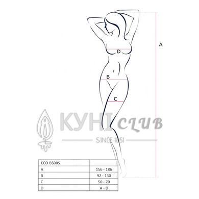 Бодістокінг Passion ECO BS005 white, щільний, відкритий доступ, імітація підв&rsquo;язок 104996 фото