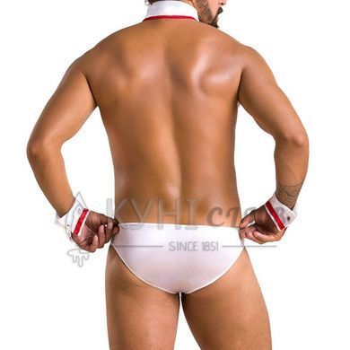 Комплект эротического мужского белья Passion 037 GREGORY S/M White, трусы, воротник, манжеты 105560 фото