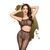 Комплект Penthouse Work It Out XL Black, короткий топ та колготки, ажурне плетіння 104410 фото