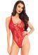 Мереживне боді Leg Avenue Floral lace thong teddy Red, шнурівка на грудях, one size 105978 фото 1