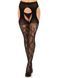 Стрип-колготки Leg Avenue Eyelet lace suspender hose, One Size, чорні, ажурні, з відкритим доступом 110095 фото 5